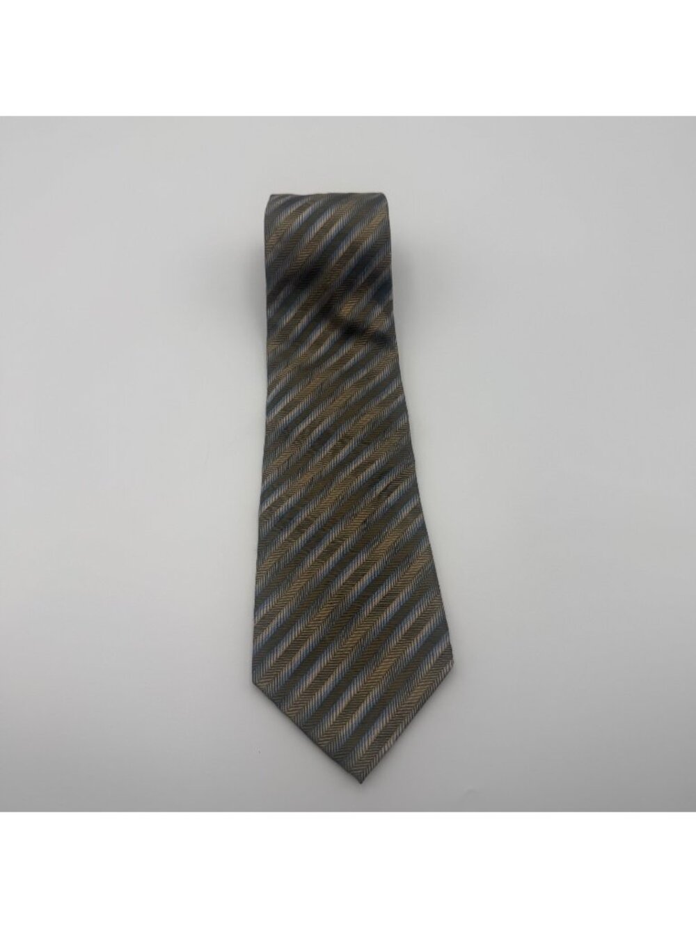 Van Heusen Men’s Blue Gray Herringbone Striped Necktie Classic Business Tie